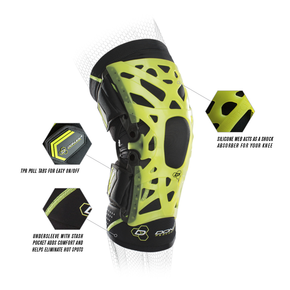 DonJoy Performance WEBTECH Knee Support Brace with Compression Undersleeve:  Slime Green, X-Large : : Health & Personal Care
